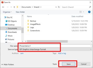 Export the Presentation as a GIF