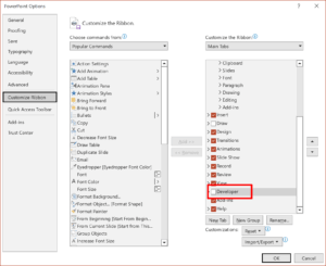 Enable the Developer Tab